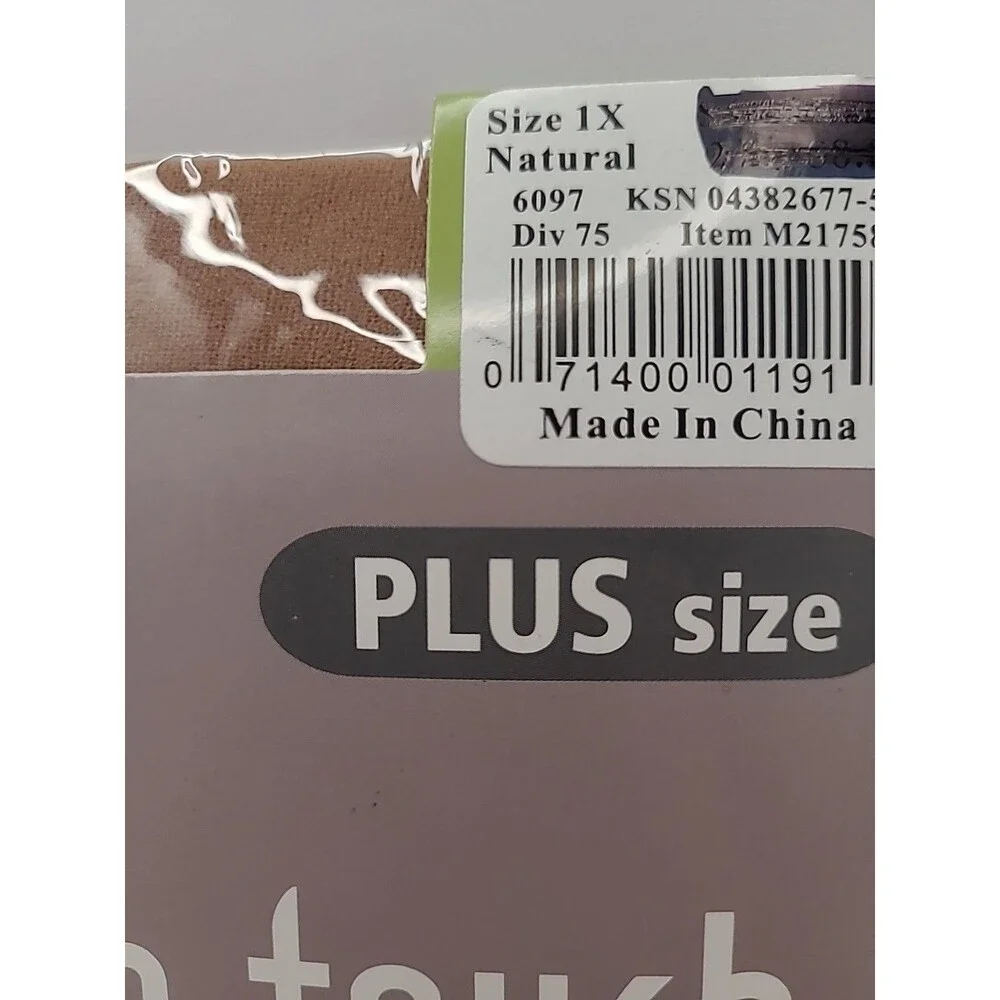 Nice Touch Day Sheer Panty Hose Regular Non Control Top Plus Size 1X Natural